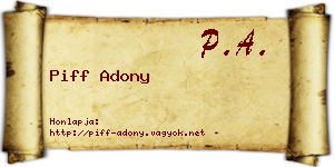 Piff Adony névjegykártya